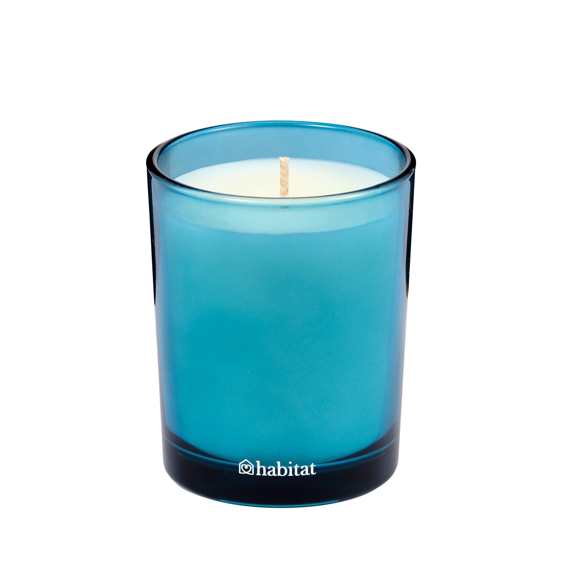 Habitat scented candle Rock Salt & Cedar 160g, imported from the UK