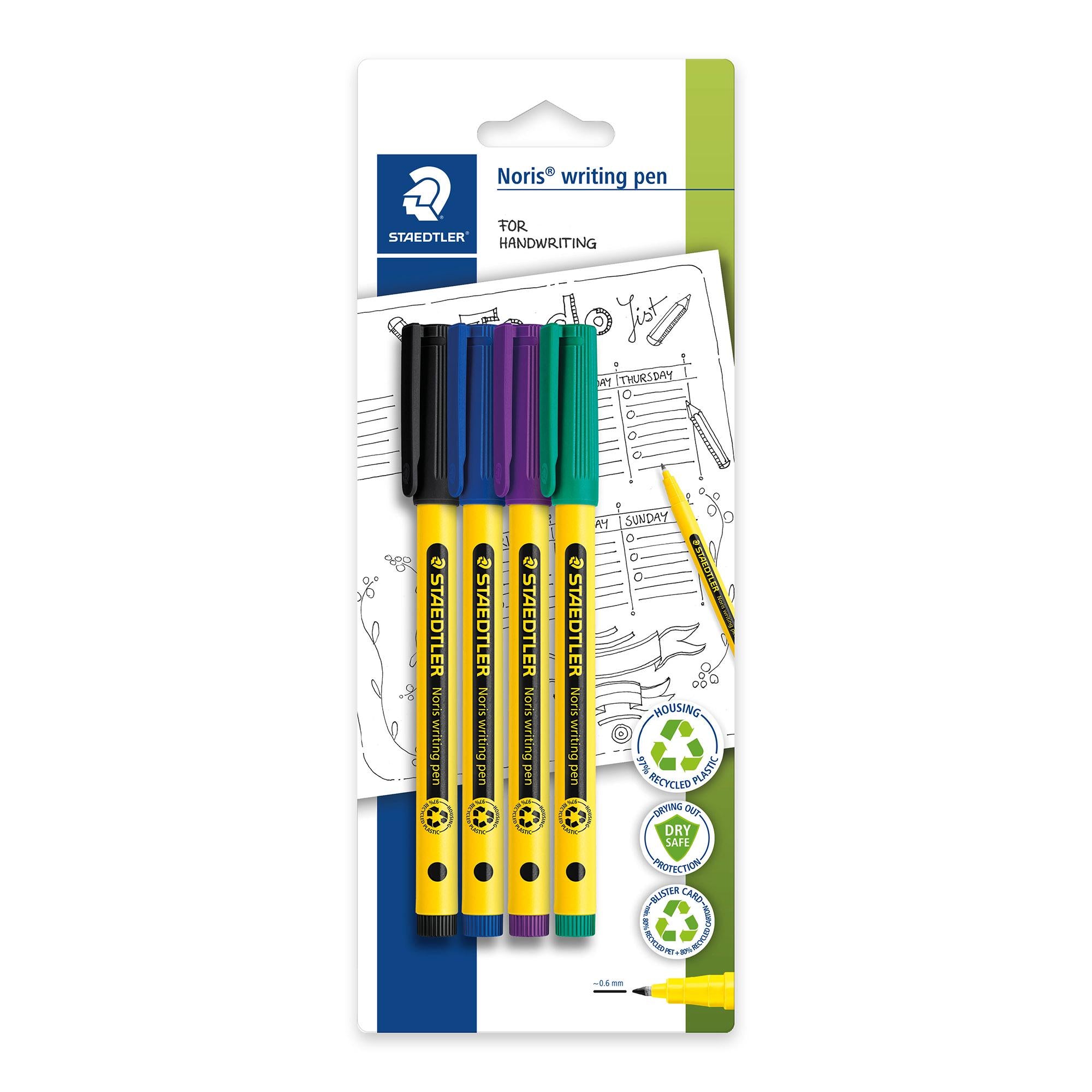 Staedtler Noris Handwriting Pens Pack of 4 (British brand)
