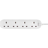 Masterplug white extension lead 4 socket 1m, imported from the UK