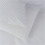 White Textured Embossed Single Bedding Set with Duvet Cover and Pillowcase