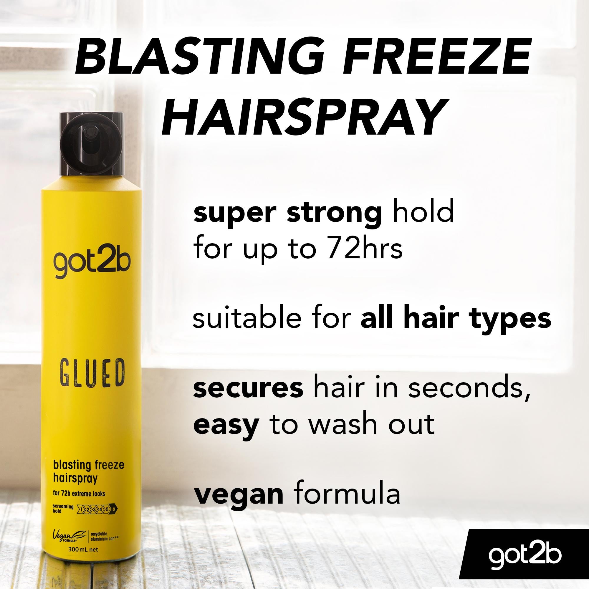 Got2b Glued Blast Freeze hairspray 300ml, UK version