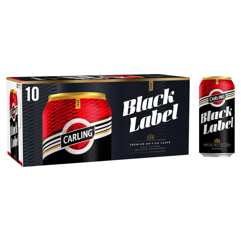 Carling Black Label lager 10 x 440ml cans (British brand)
