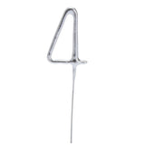 Sainsbury's Home silver number 4 cake sparkler candle - British product