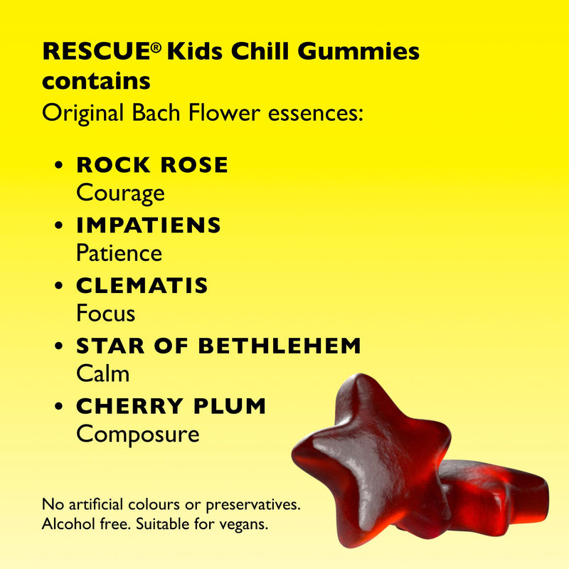 Bach Rescue strawberry kids gummies 30 count, imported from the UK