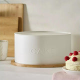 Habitat Embossed Steel Cake Tin with Bamboo Lid 41.5cm, UK version