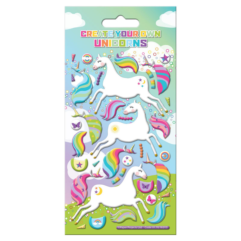Paper Projects Rainbow Unicorn Foam Stickers Set, imported from the UK