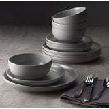 Habitat 12pc matte grey dinner set stoneware - British product
