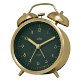 Acctim double bell alarm clock in brass - British product