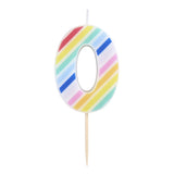 Sainsbury's Home rainbow number 0 candle 7x5cm, imported from the UK
