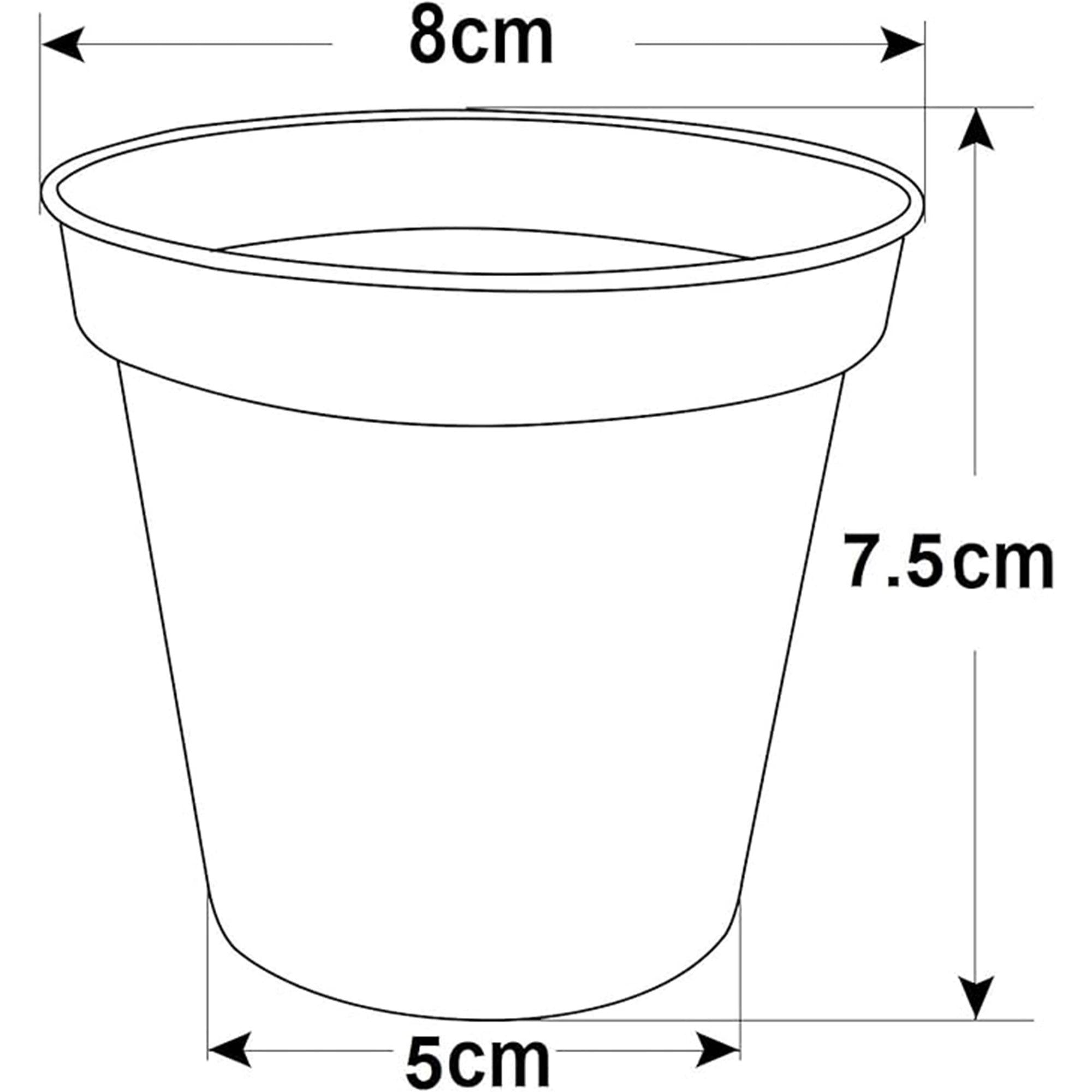 Whitefurze plastic pots pack of 10 7.5cm, imported from the UK