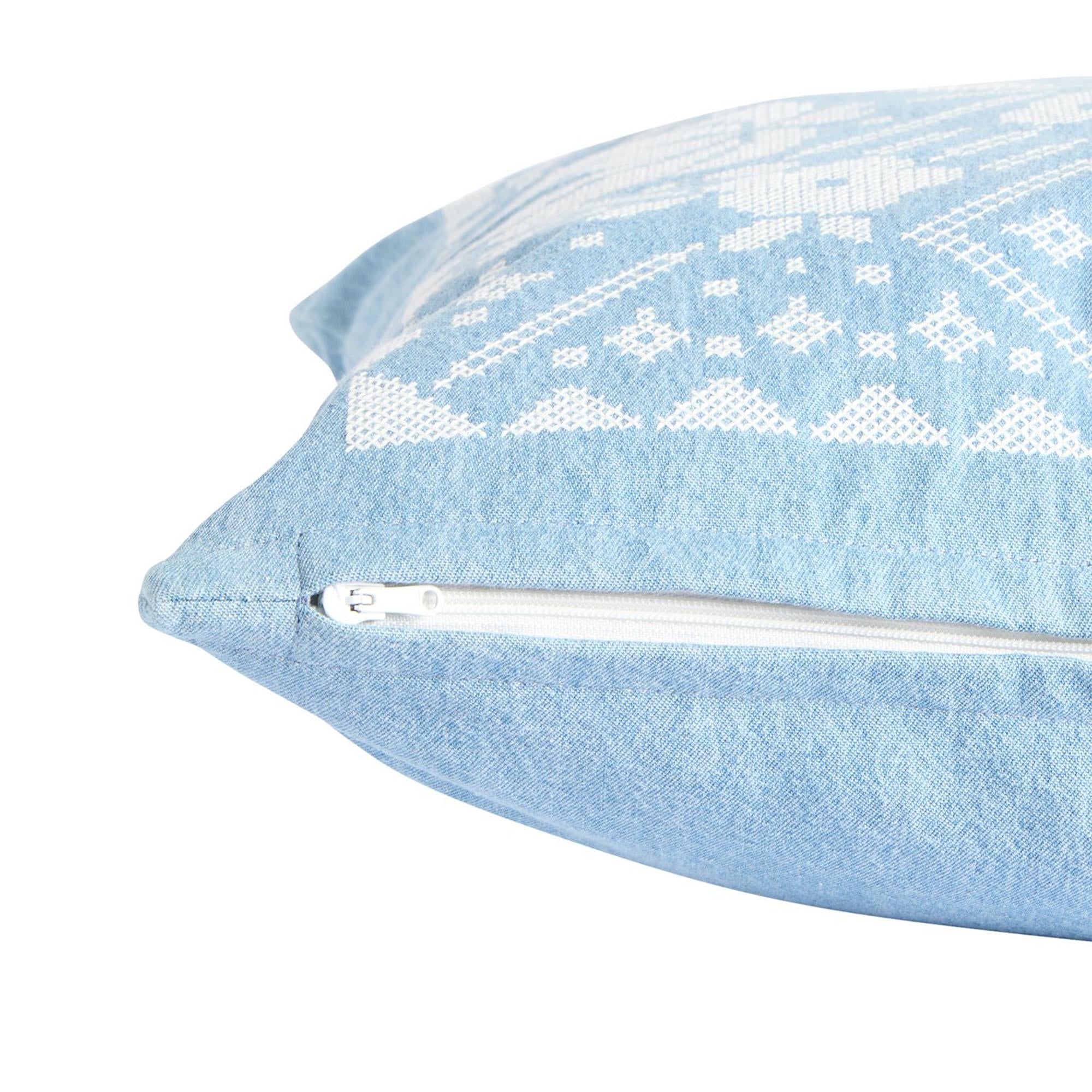 Habitat folk floral stitch denim cushion 43x43cm - British product