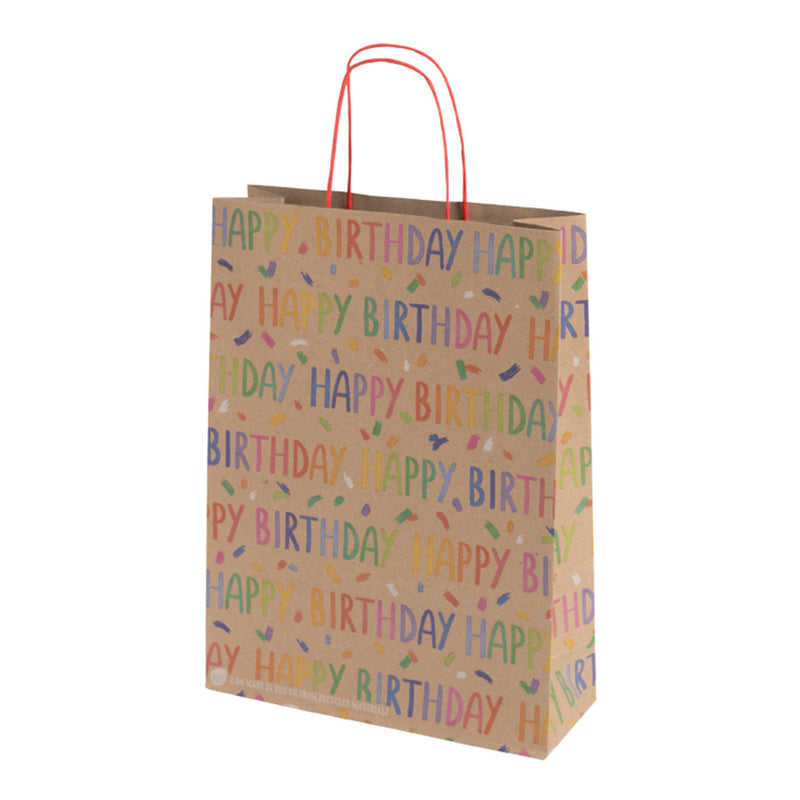 Sainsbury's Eco Nature Kraft Happy Birthday large gift bag (British brand)