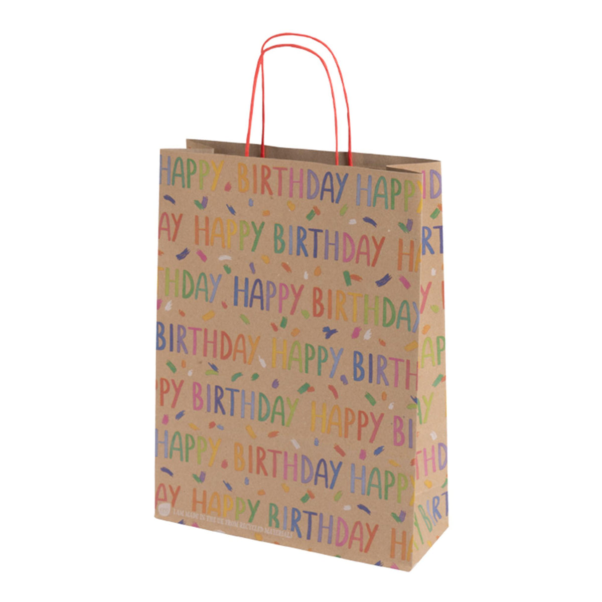 Sainsbury's Eco Nature Kraft Happy Birthday large gift bag (British brand)