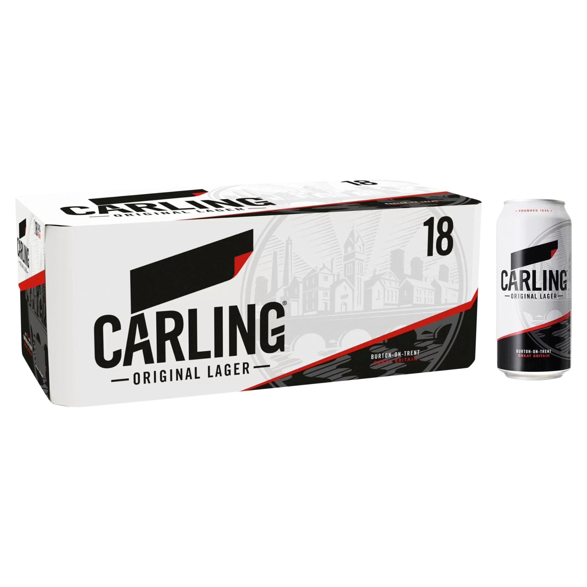 Carling Original Lager beer cans 18x440ml, imported from the UK