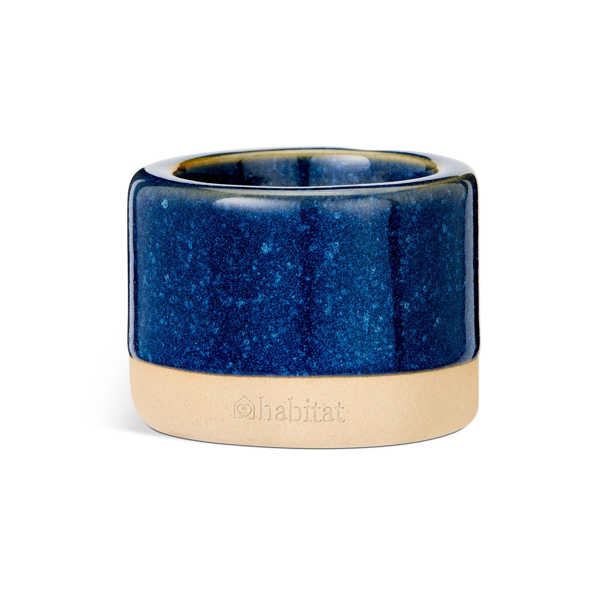 Habitat ceramic tealight holder blue glaze 6.5cm, UK version