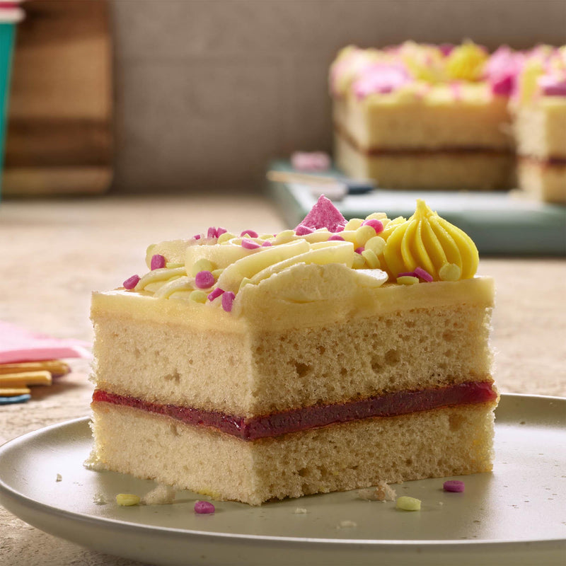Sainsbury's Pink Iced Madeira Traybake Celebration Cake 1.36kg - British product