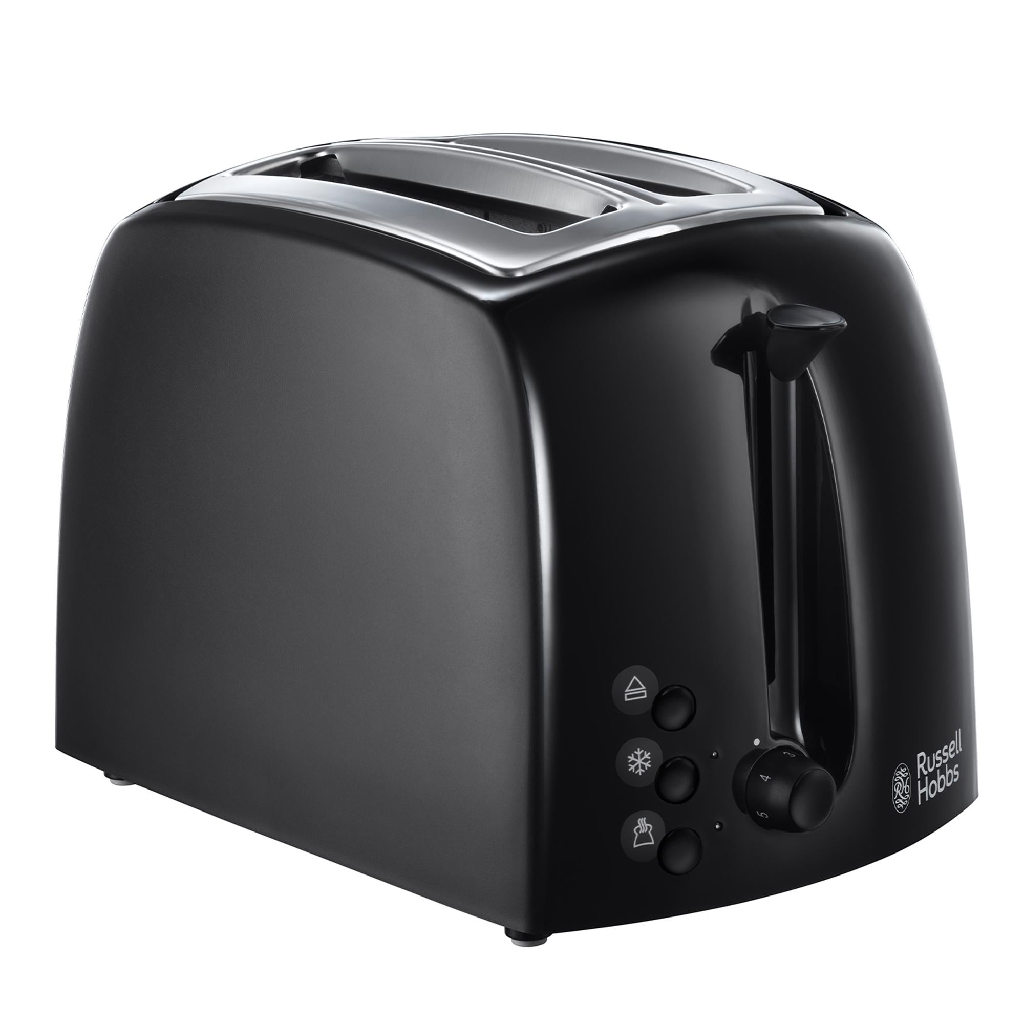 Russell Hobbs Textures Black Toaster 2 Slice, imported from the UK
