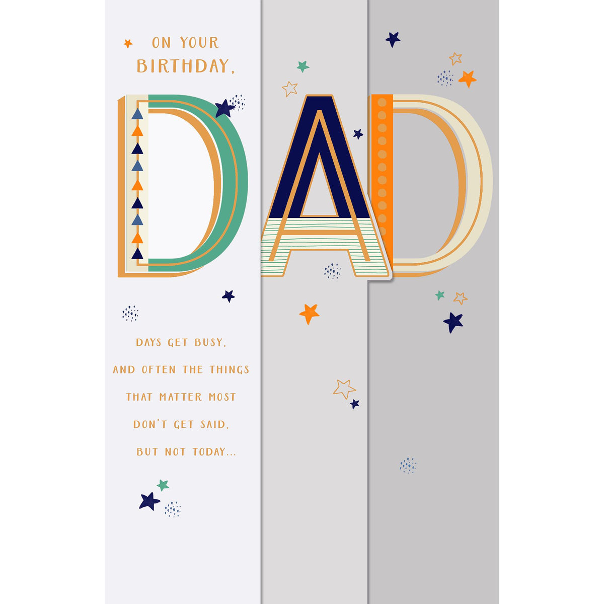 Gibson birthday card Dad message 14.9x22.9cm, UK version