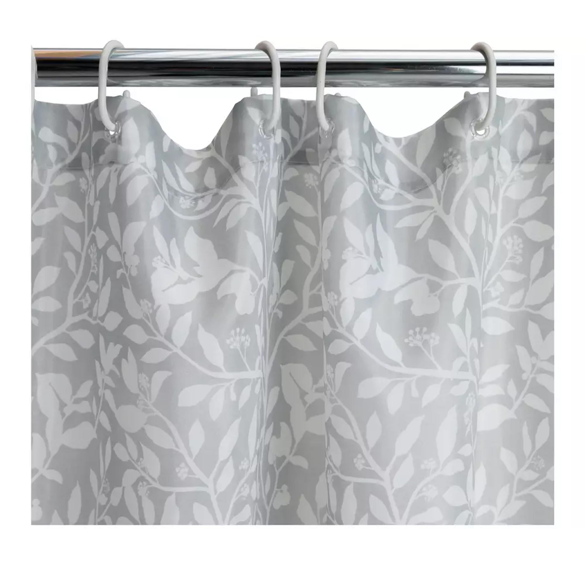 Sainsbury's Home grey floral shower curtain 180x180cm, UK version