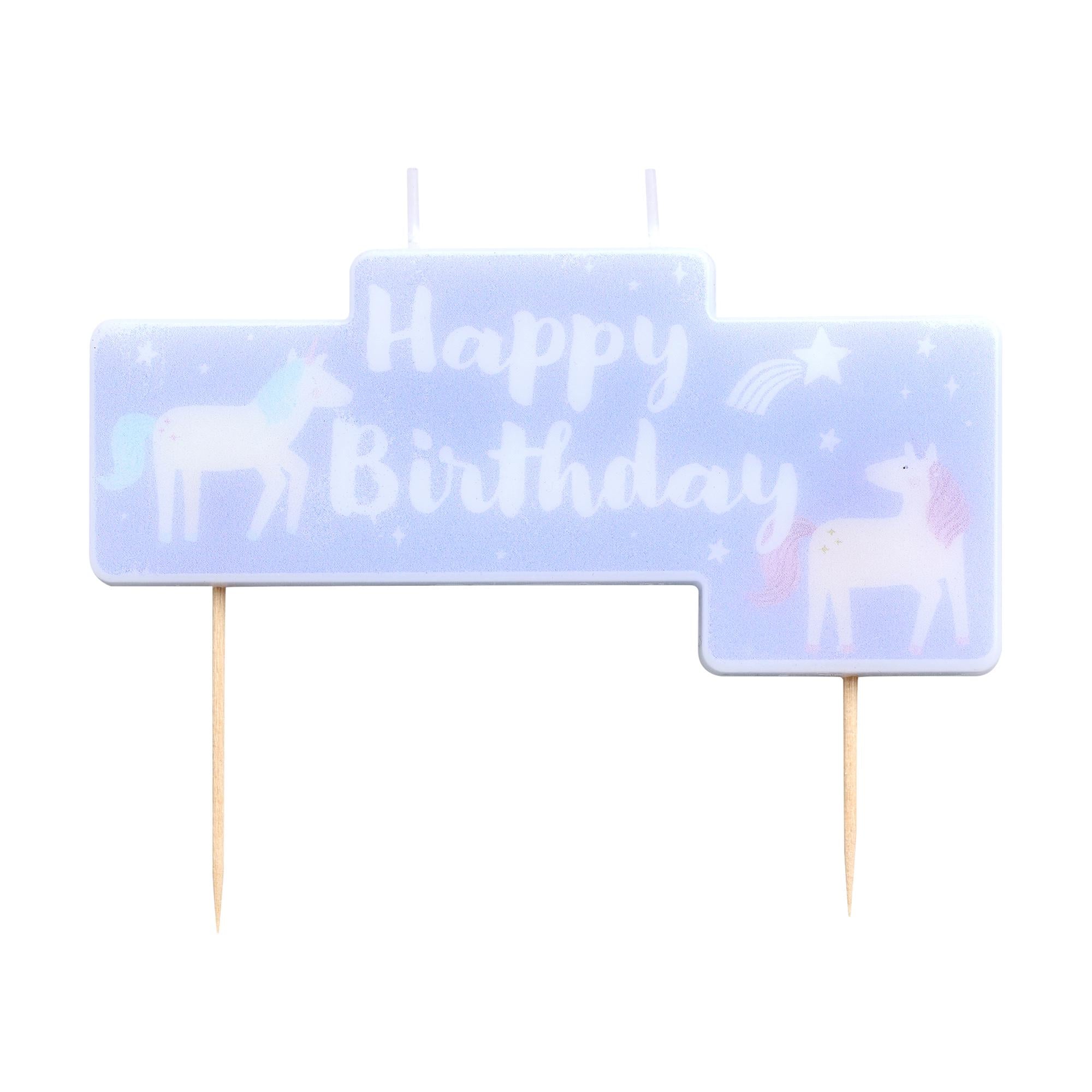 Sainsbury's Home Unicorn Birthday Candle Block 6x10cm, imported from the UK