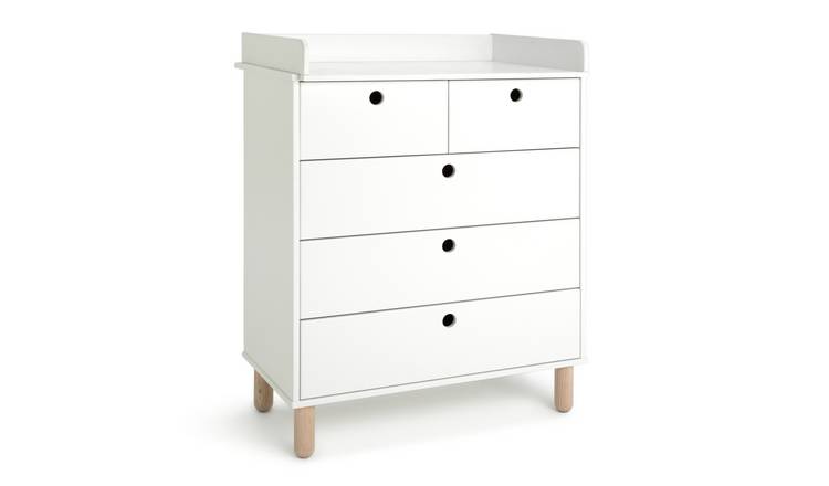 Habitat Eden 3+2 Chest Nursery Drawer & Changer Top -White