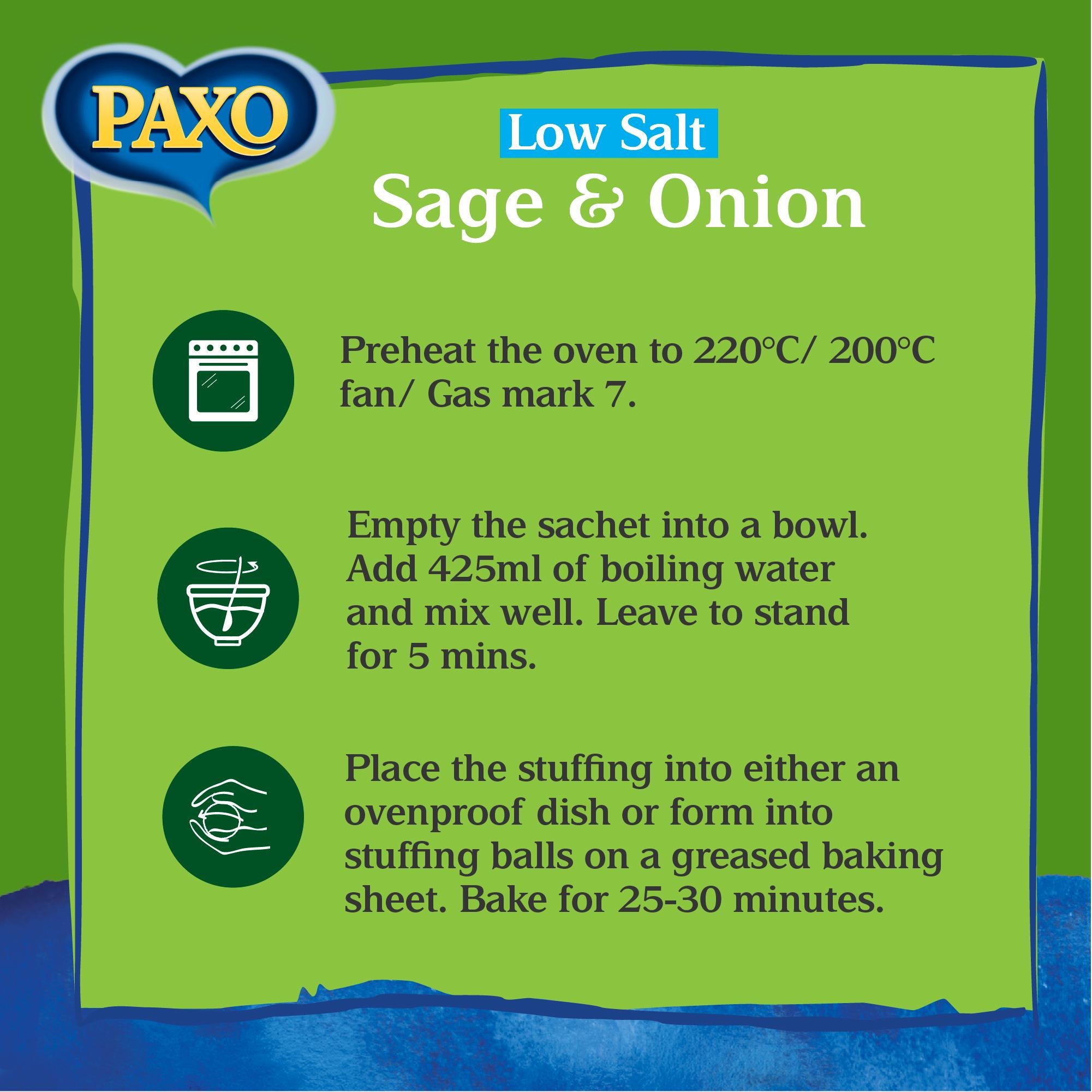 Paxo Sage & Onion Stuffing Mix 170g, imported from the UK