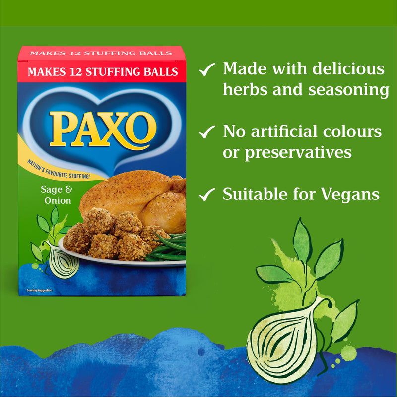 Paxo sage and onion stuffing mix 170g box, UK version