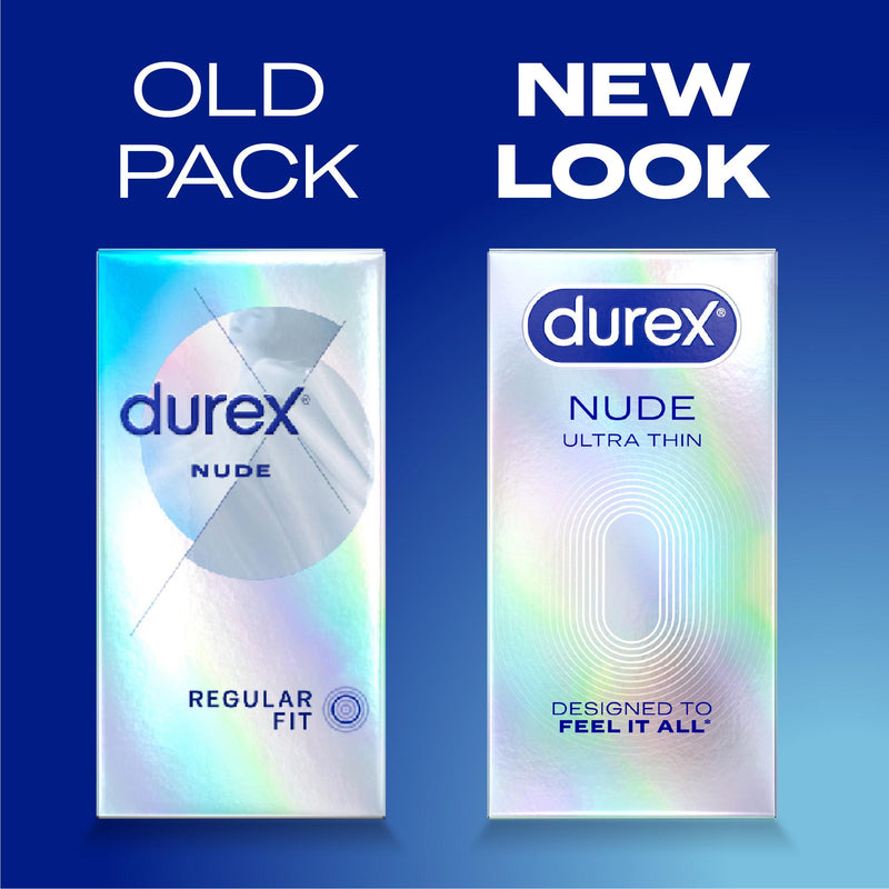Durex Nude Extra Lube Condoms 10 Pack - British product