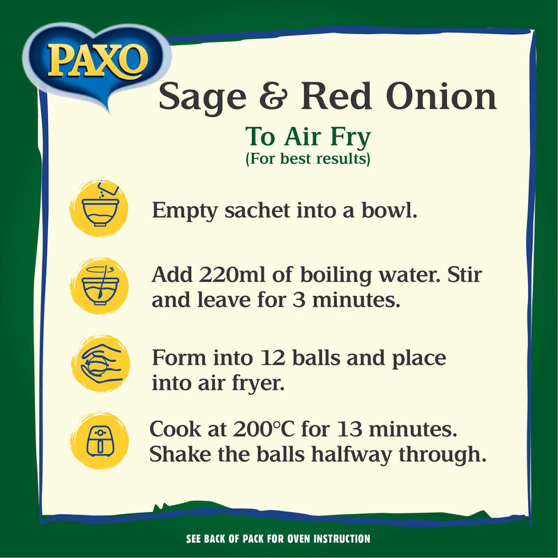 Paxo Sage & Red Onion Stuffing Mix 150g, imported from the UK