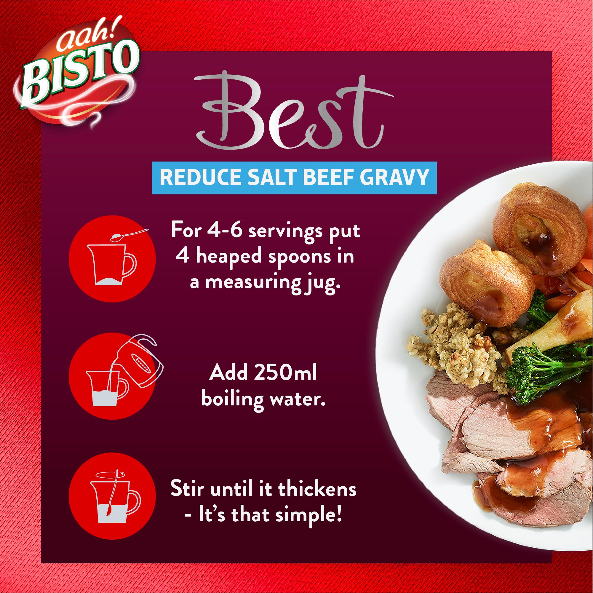 Bisto reduced salt beef gravy granules 230g - British product