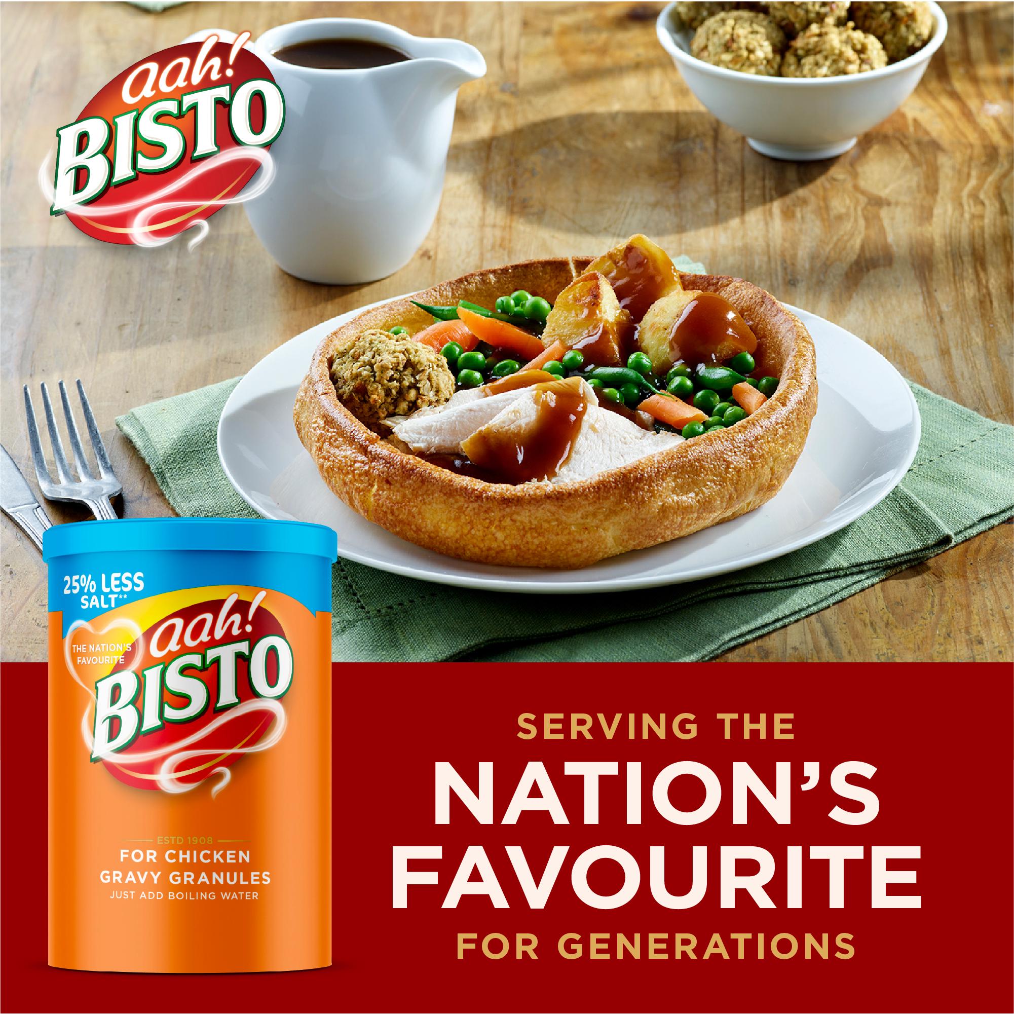Bisto reduced salt chicken gravy granules 190g, imported from the UK