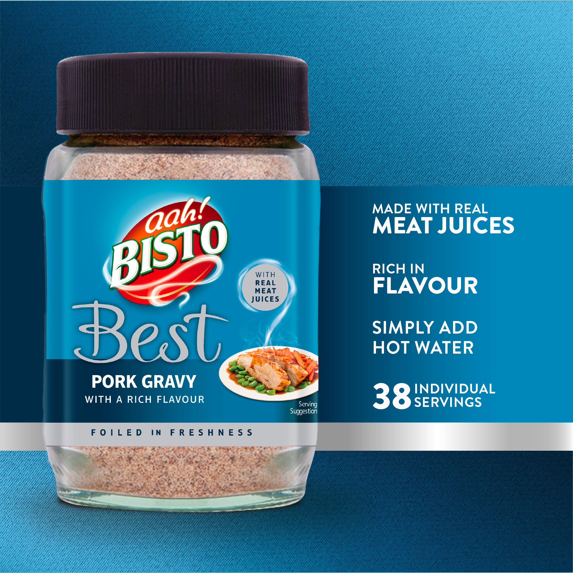 Bisto Best pork gravy granules 230g jar, UK version