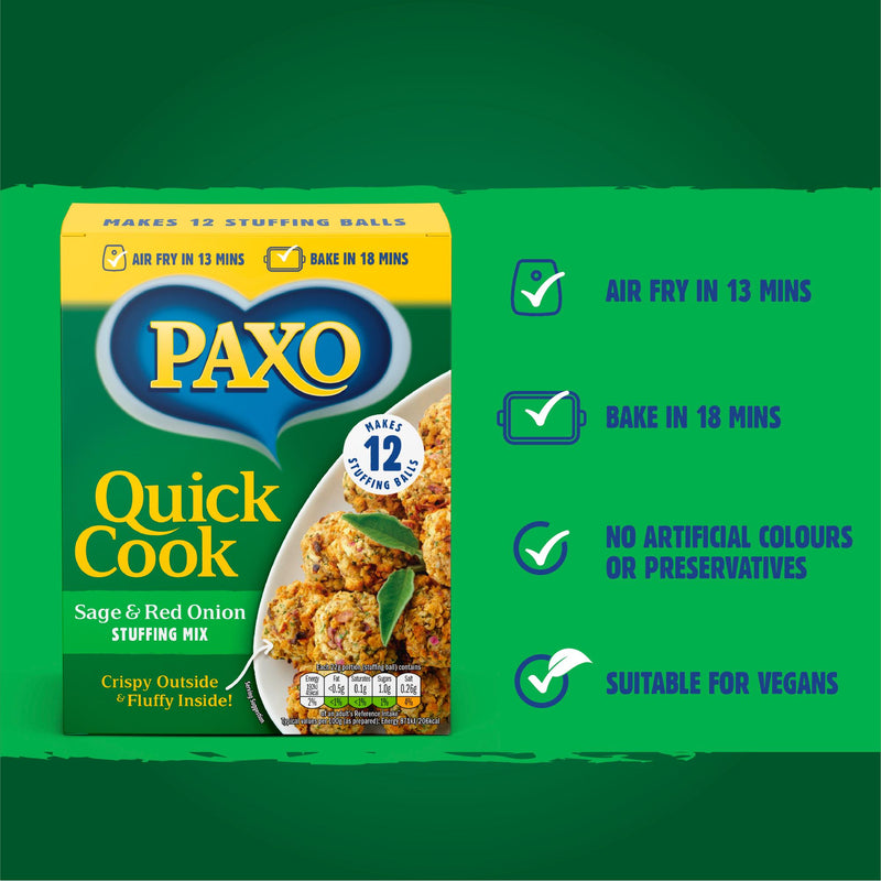 Paxo Sage & Red Onion Stuffing Mix 150g, imported from the UK