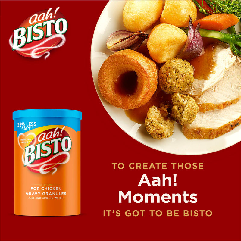 Bisto reduced salt chicken gravy granules 190g, imported from the UK