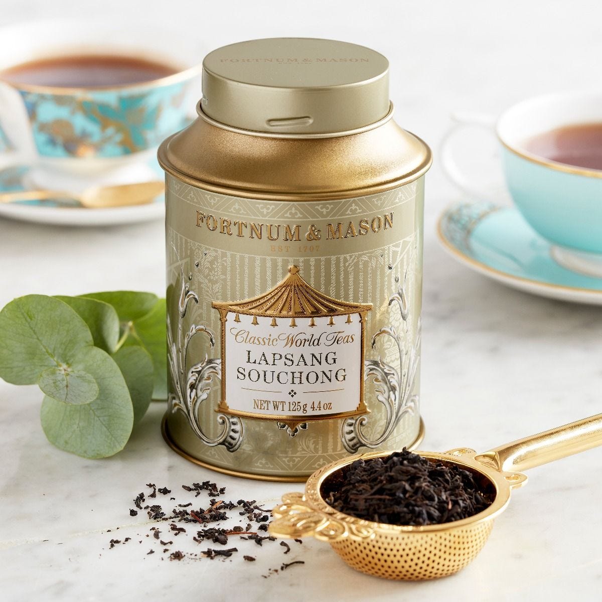 Lapsang Souchong loose leaf tea in 125g tin, UK version