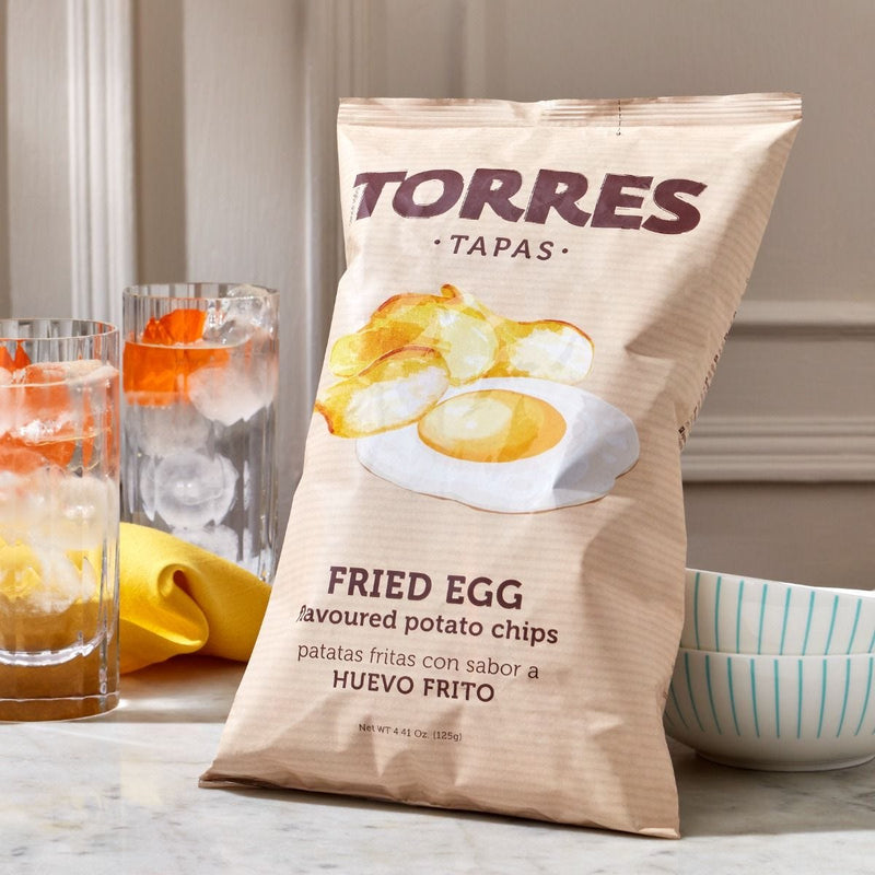 Torres fried egg crisps 125g, imported from the UK