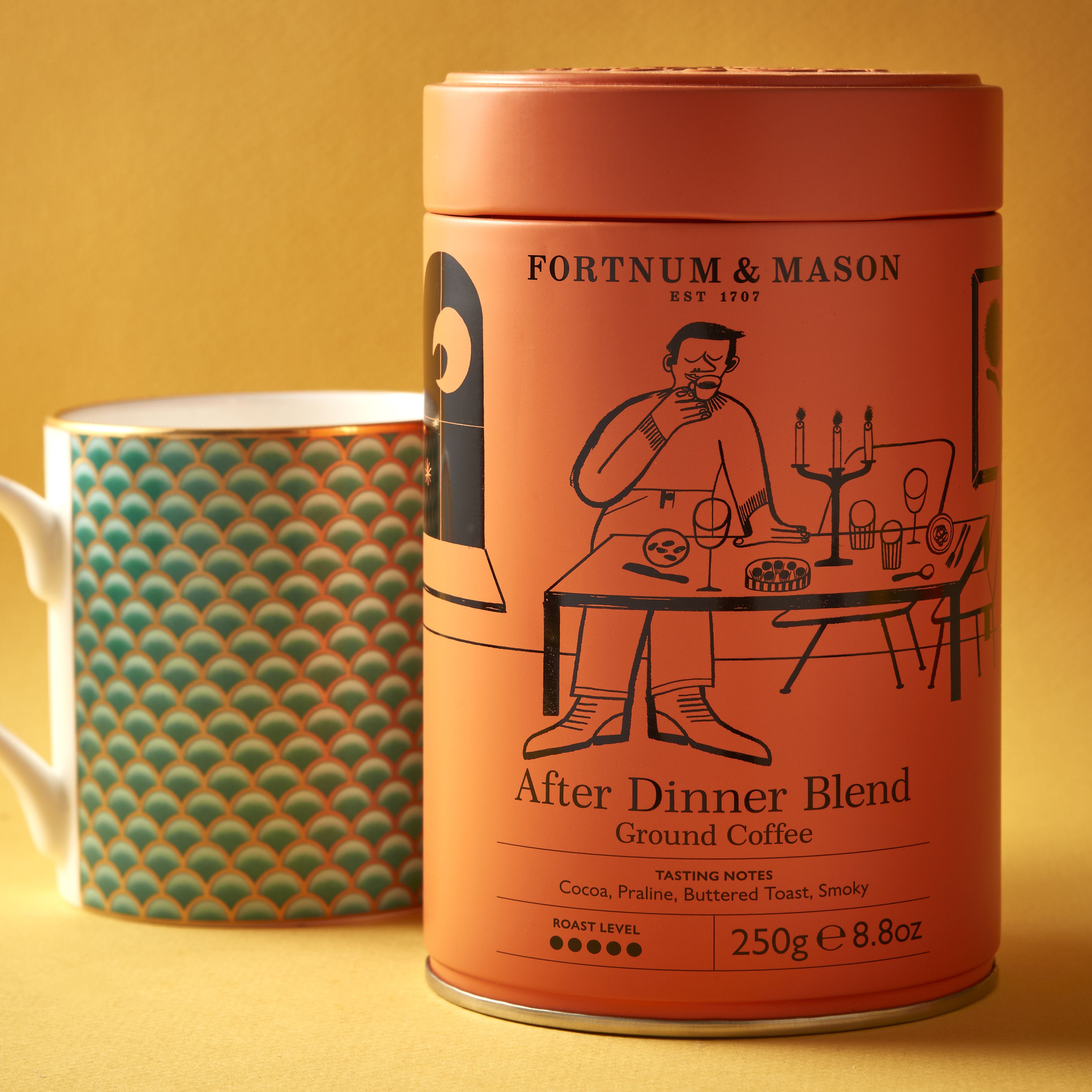 Fortnum's After Dinner Blend ground coffee tin 250g - British product