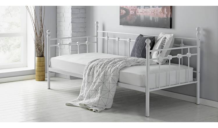 Argos Home Single Metal Bed Frame White - British product