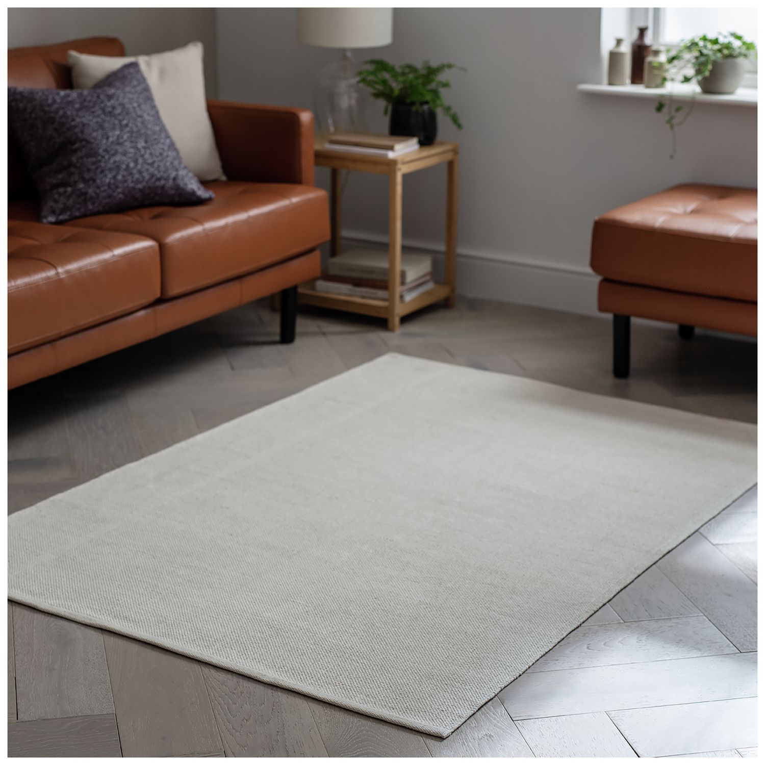 Argos Home Cream Cotton Flatweave Rug 60x90cm - British product