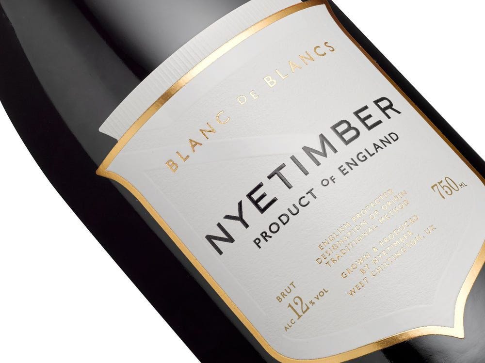 Nyetimber Blanc de Blancs English sparkling wine 75cl (British brand)