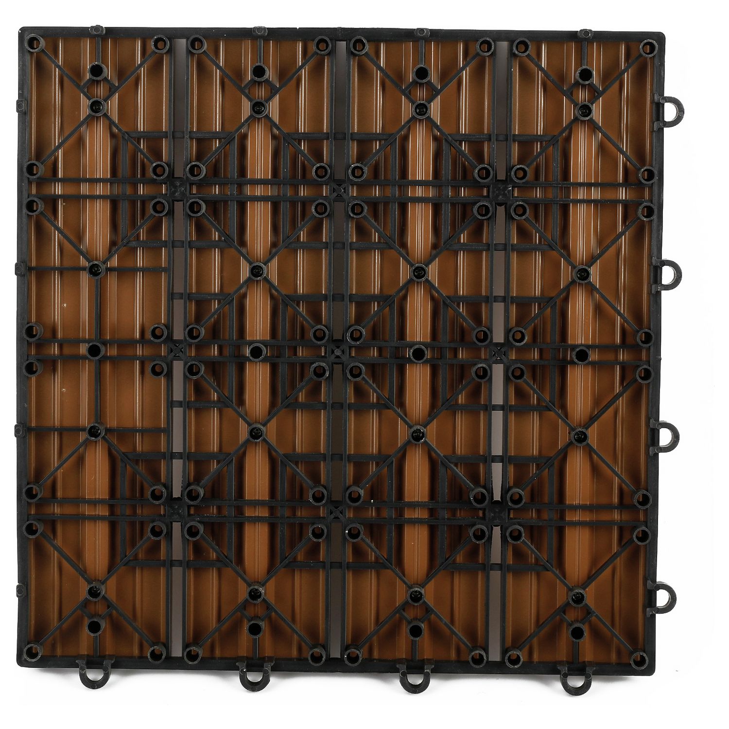Workpro composite decking tiles Brown-Slatted 4 pieces (British brand)