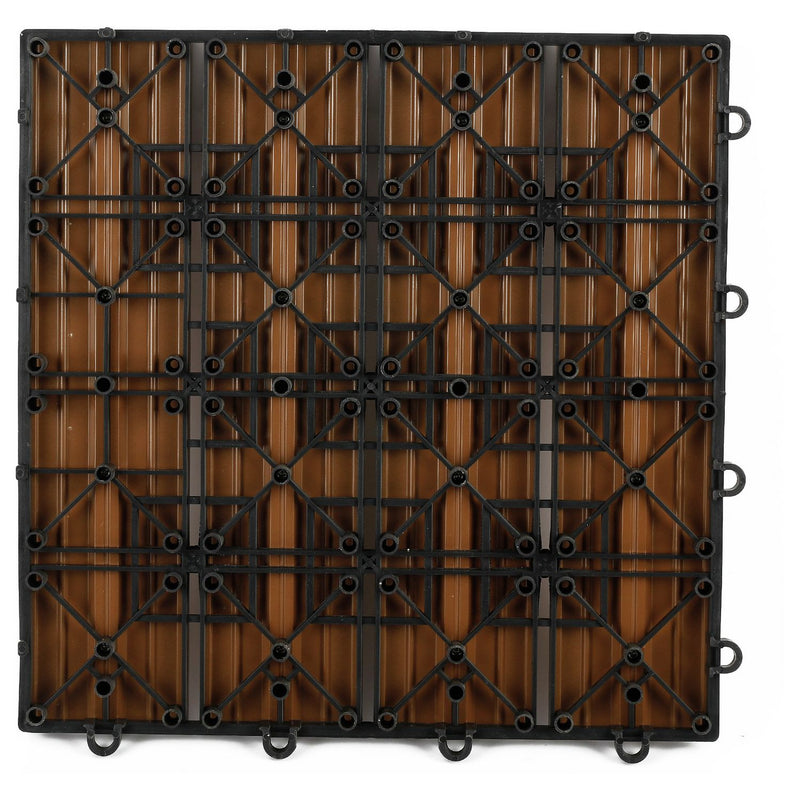 Workpro composite decking tiles Brown-Slatted 4 pieces (British brand)