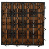 Workpro composite decking tiles Brown-Slatted 4 pieces (British brand)