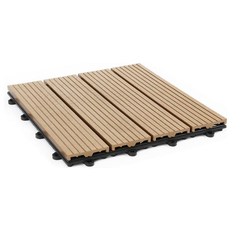 Workpro composite decking tiles Brown-Slatted 4 pieces (British brand)