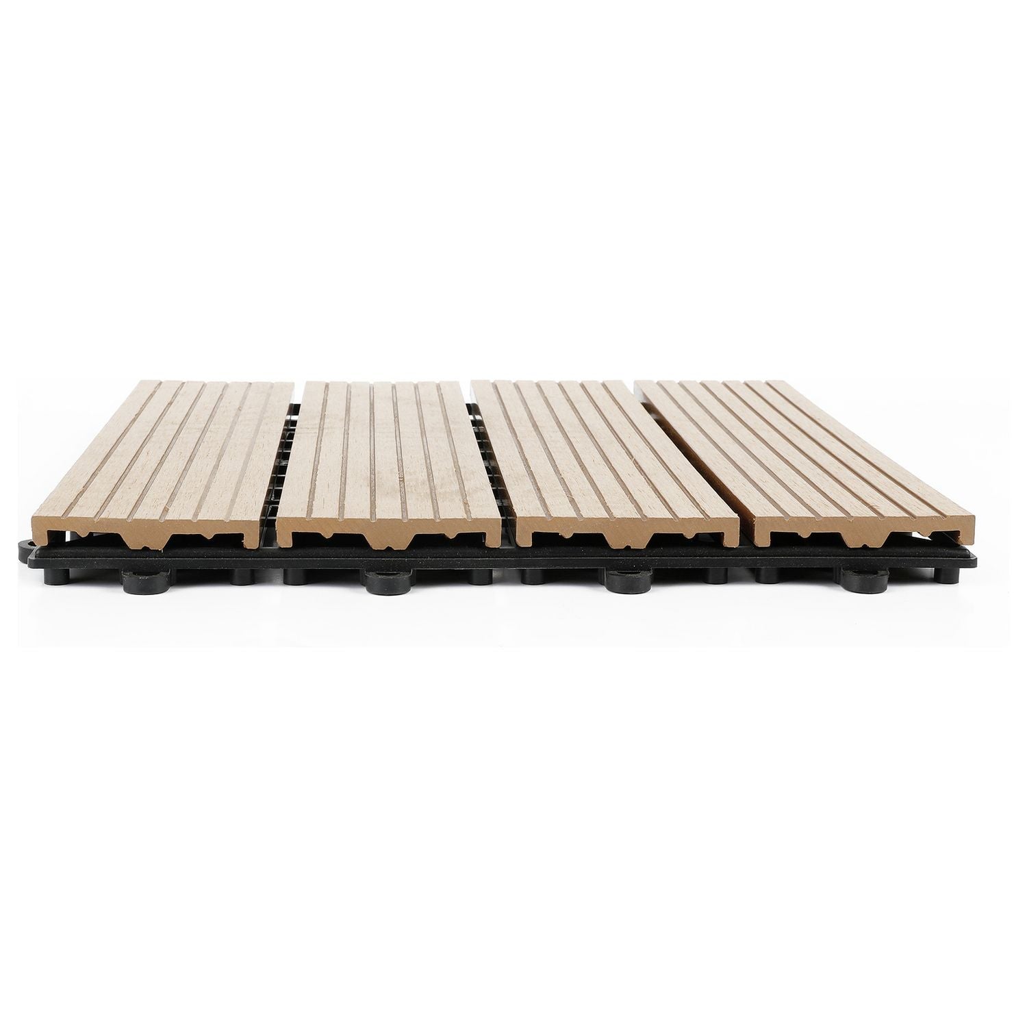 Workpro composite decking tiles Brown-Slatted 4 pieces (British brand)