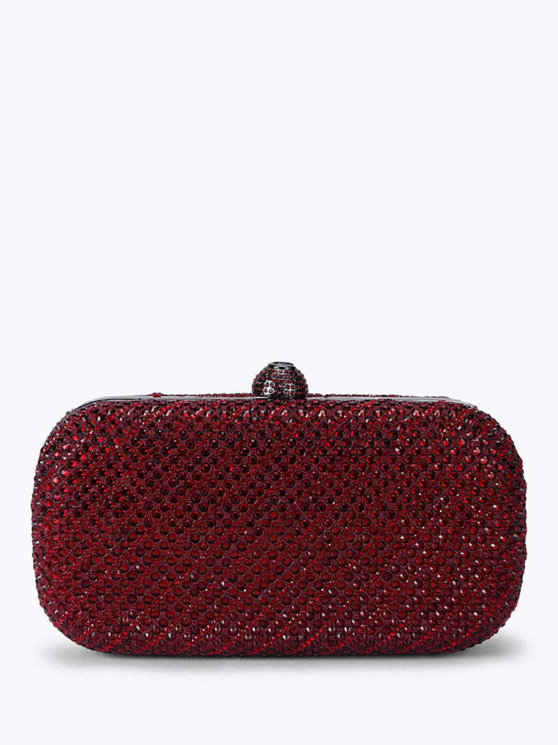 Carvela Cecilia hard clutch bag white faux pearls crystals silver trims (British brand)