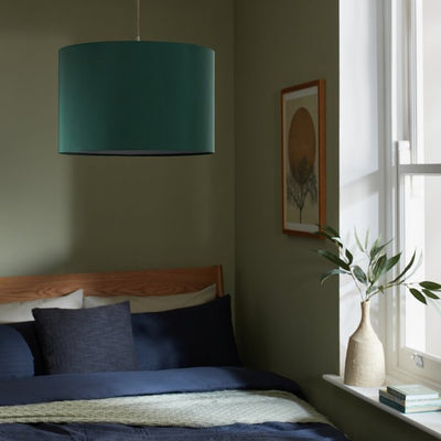 Argos Hjem Grønn Enkel Montering Tromme Taklampe Skjerm 30 cm