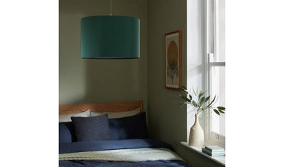 Argos Hjem Grønn Enkel Montering Tromme Taklampe Skjerm 30 cm