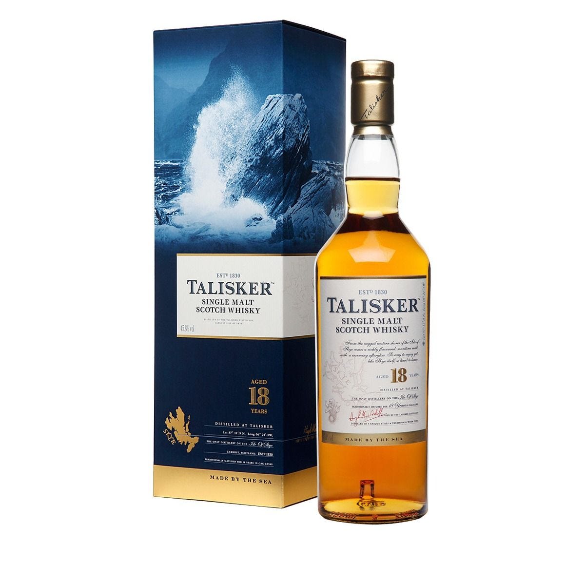 Talisker single malt Scotch whisky 18 Year Old 70cl, UK version