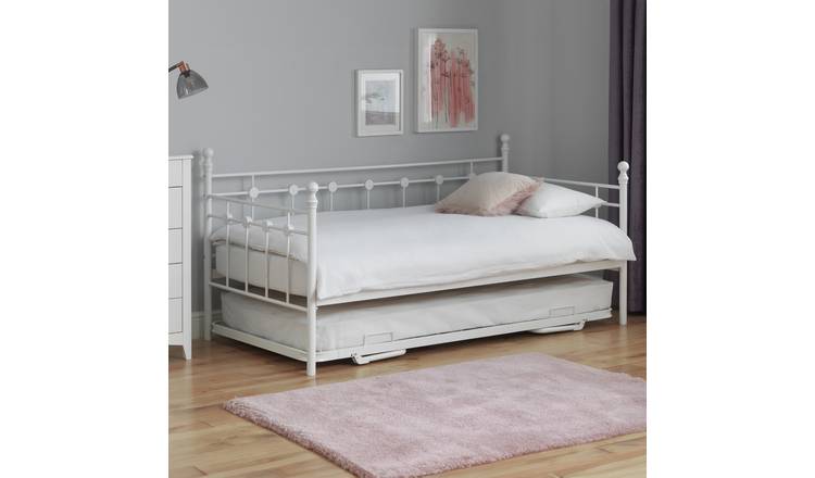 Argos Home Abigail daybed with trundle and two mattresses in white - British product